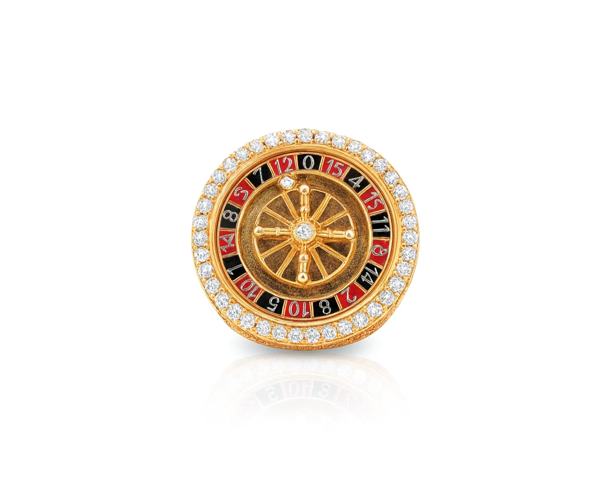 10k Gold Roulette-Style Men's Ring with Round Diamonds 6.34ct – lifestyle 1215