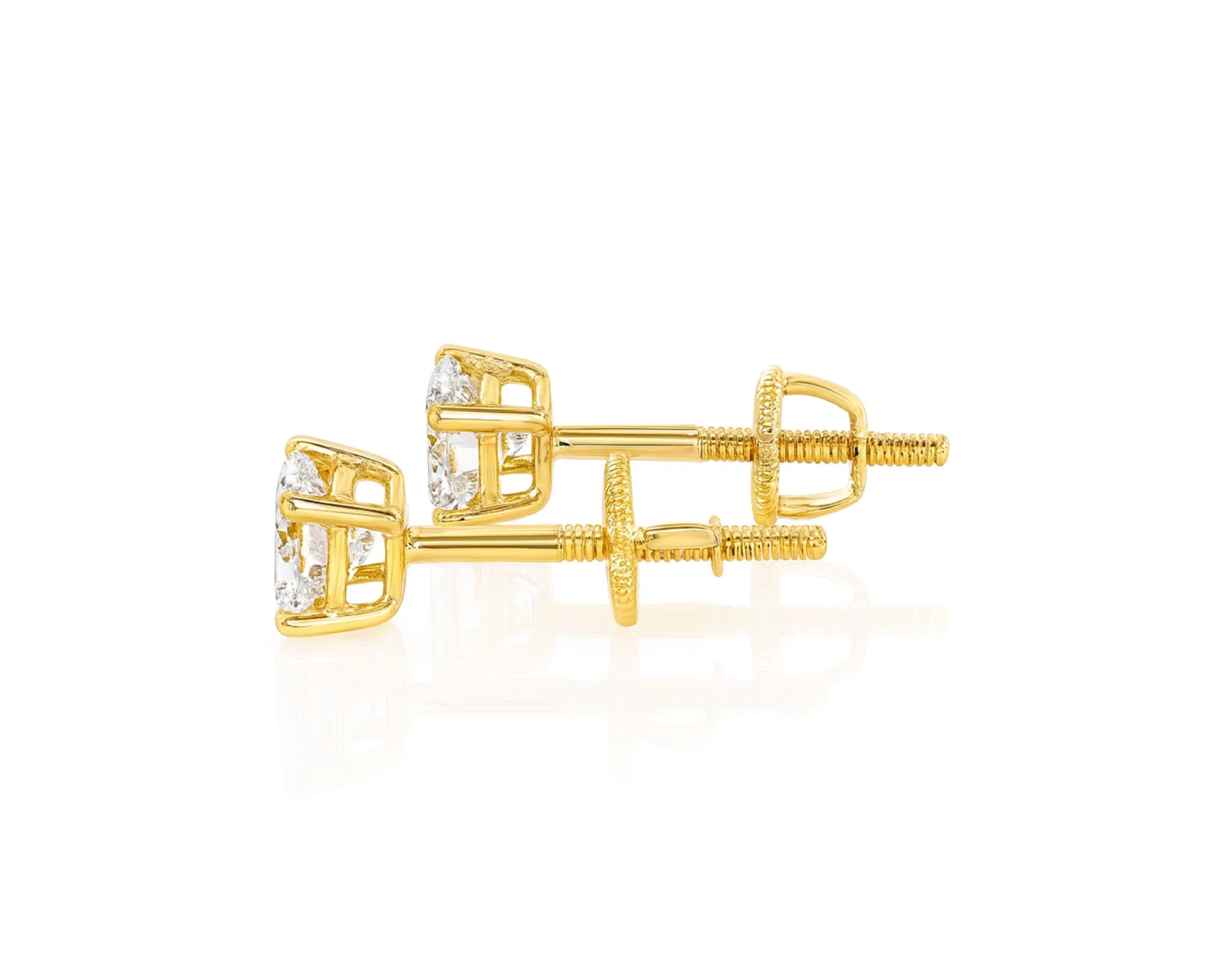 10K Gold Round Diamond Stud Earrings 0.76 CT – lifestyle 3223