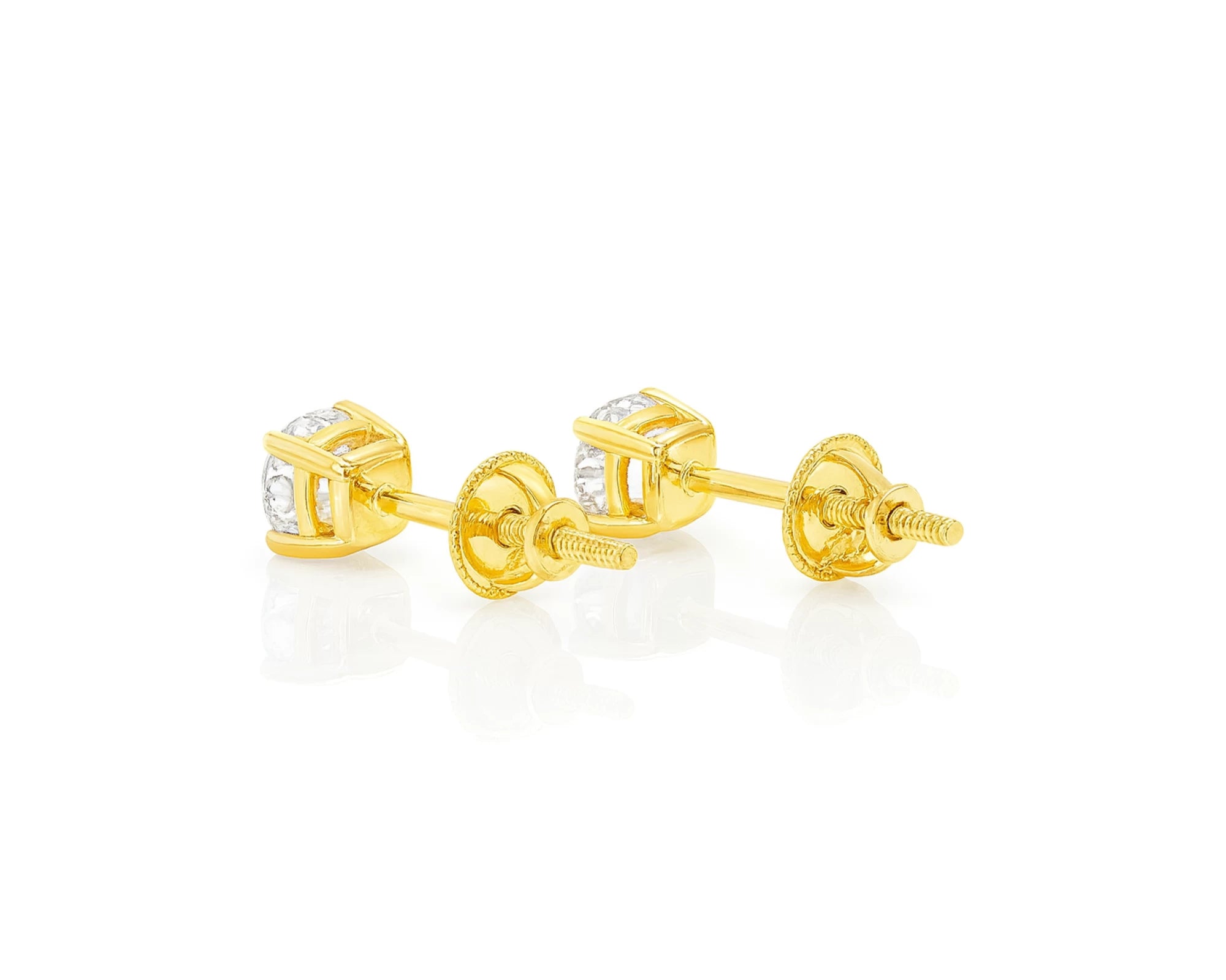 10K Gold Round Diamond Stud Earrings 0.76 CT – lifestyle 3224
