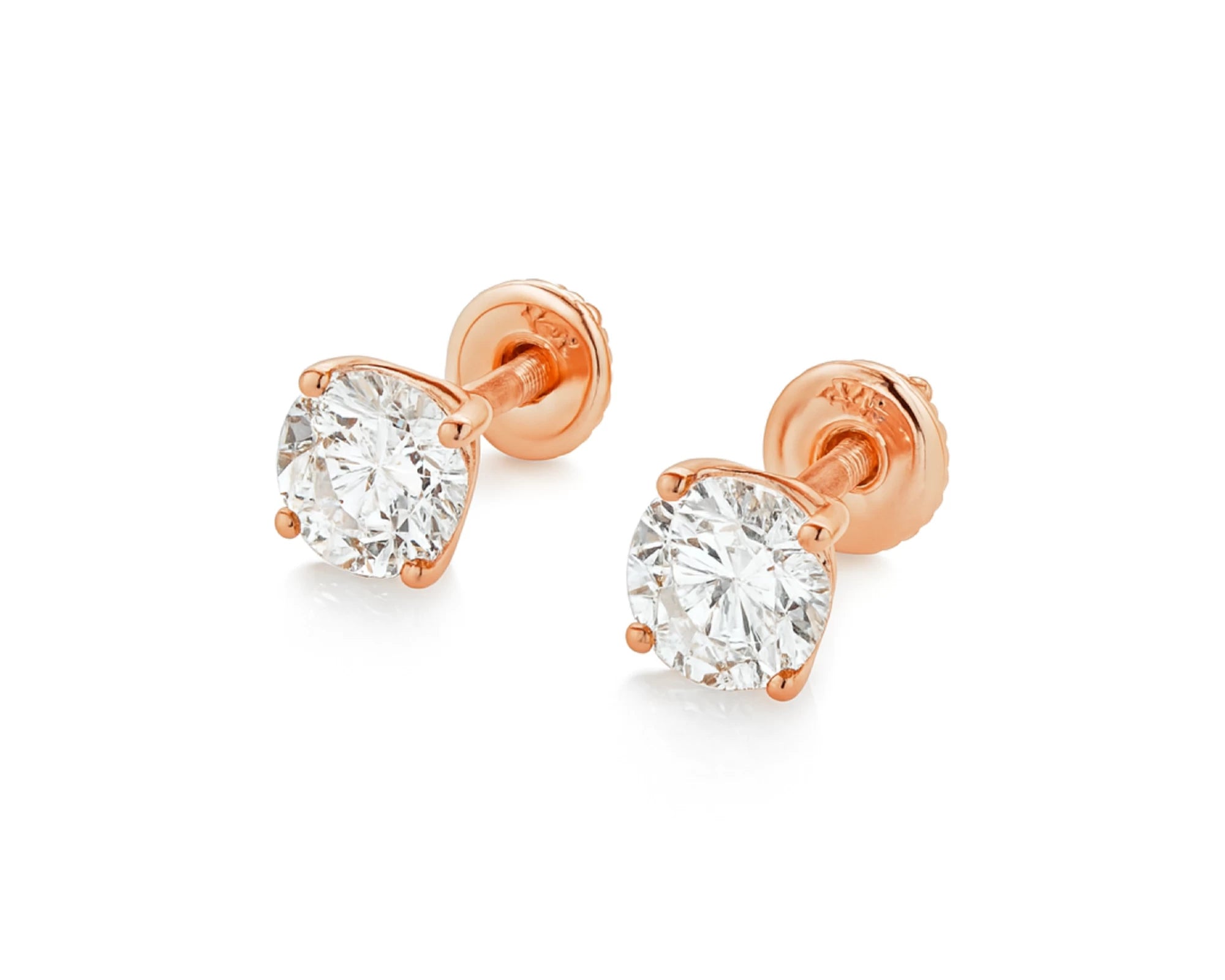 10K Gold Round Diamond Stud Earrings 0.76 CT – lifestyle 3225