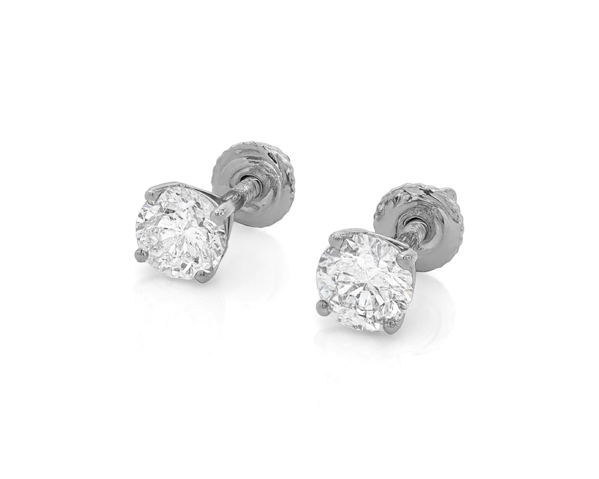 10K Gold Round Diamond Stud Earrings 0.76 CT – lifestyle 3226