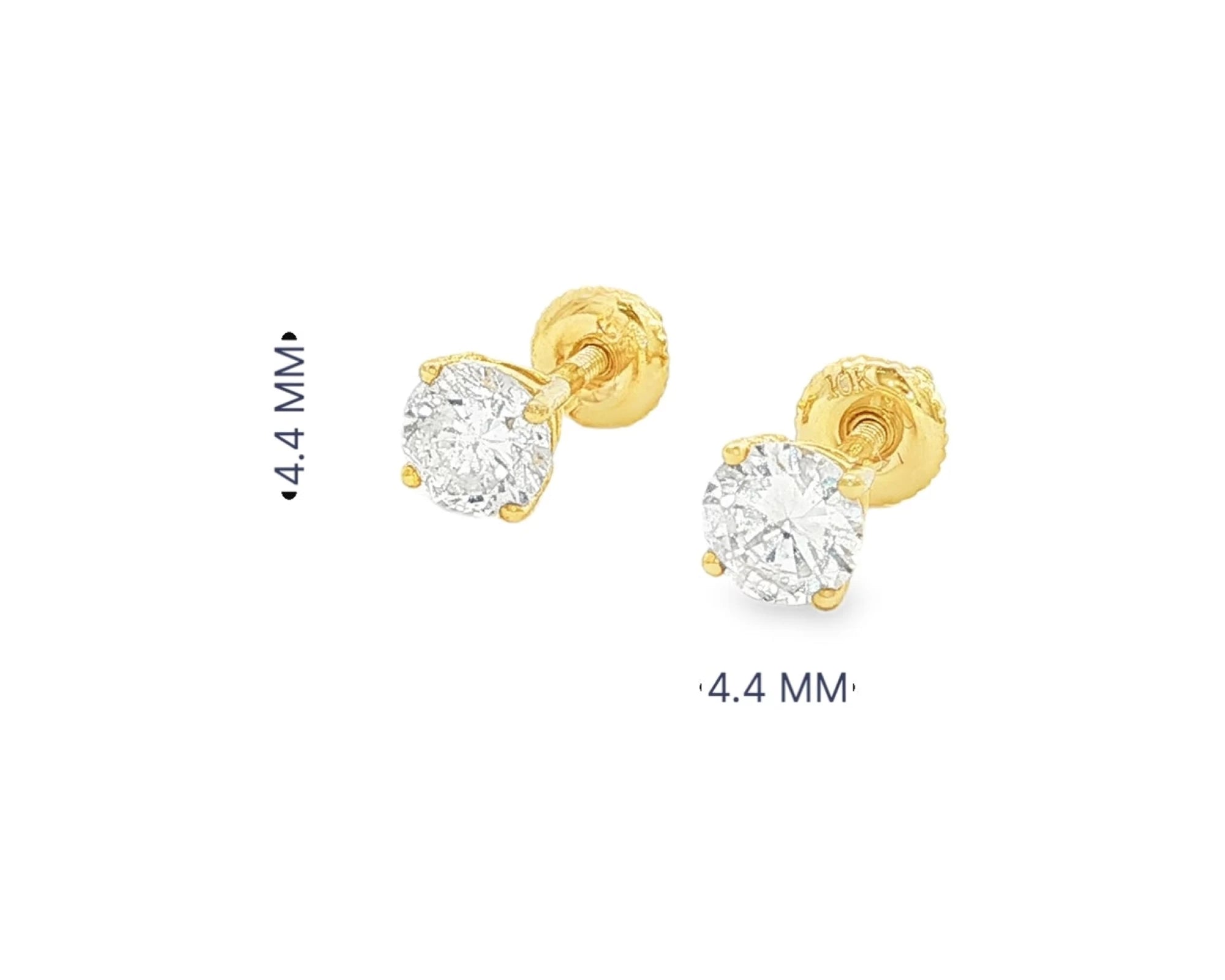 10K Gold Round Diamond Stud Earrings 0.76 CT – view 6