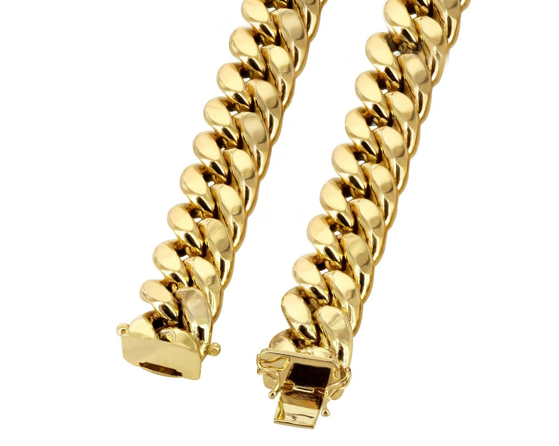 10k Gold Semi Solid Miami Cuban Link Chain - AVI THE JEWELER