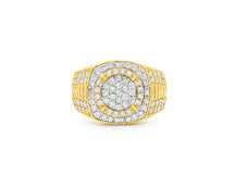10k Gold Square Cushion Cluster Diamond Ring 1.20 ct