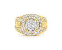 10k Gold Square Cushion Cluster Diamond Ring 1.20 ct