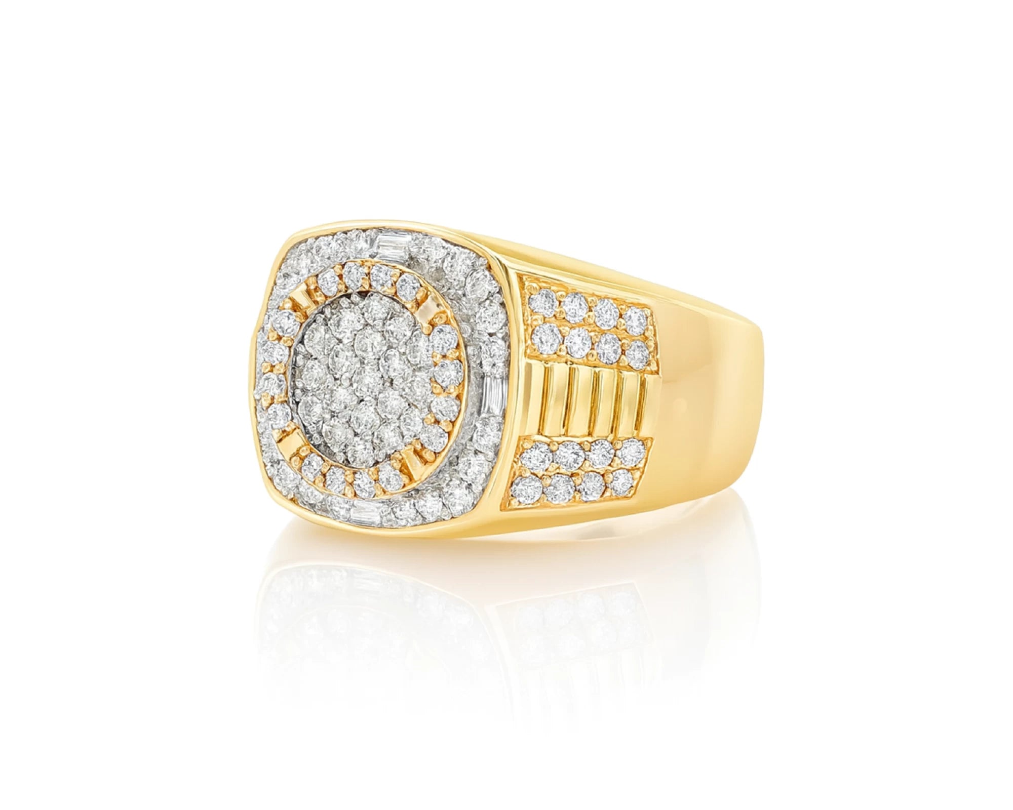 10k Gold Square Cushion Cluster Diamond Ring 1.20 ct – lifestyle 1135