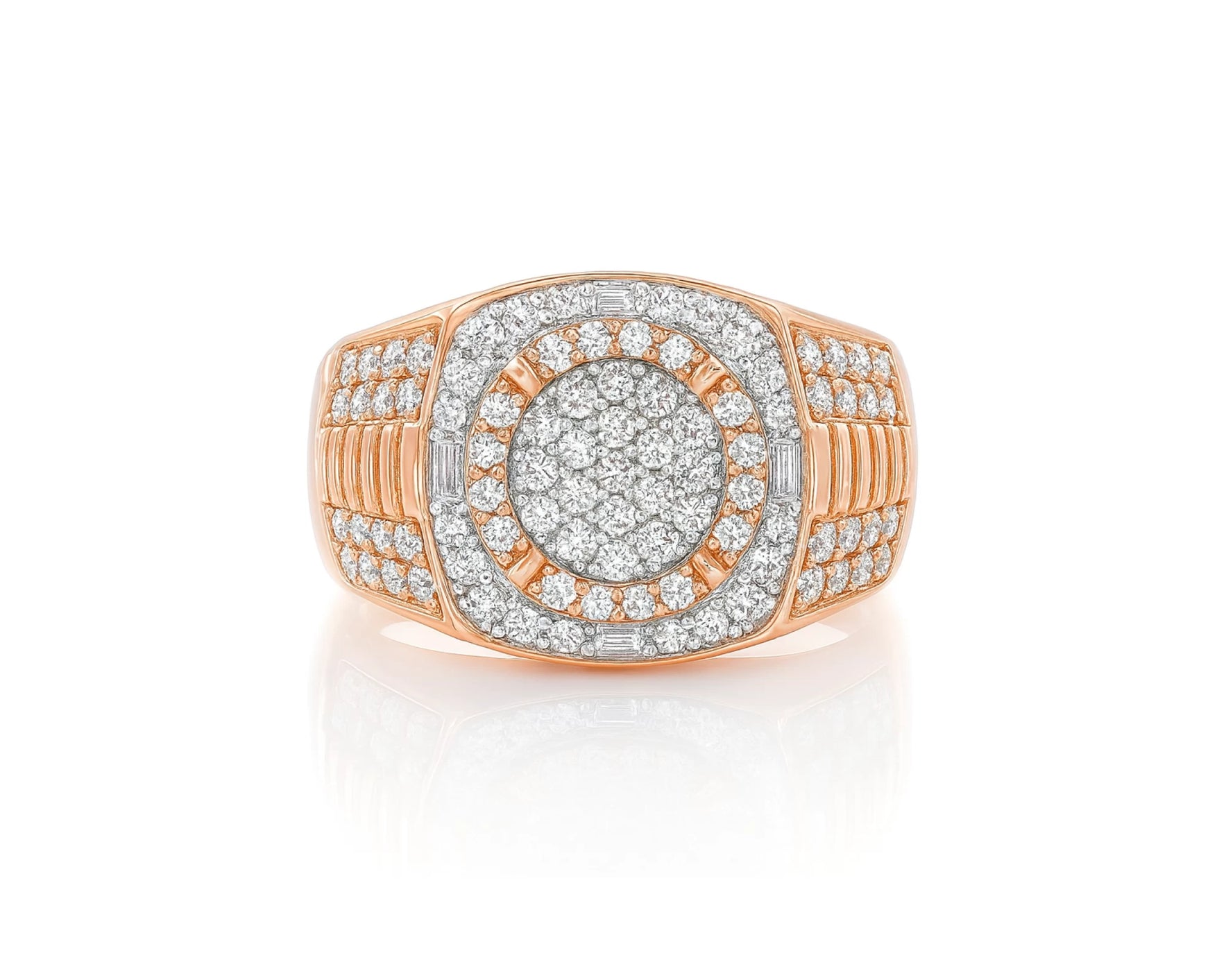 10k Gold Square Cushion Cluster Diamond Ring 1.20 ct – lifestyle 1136