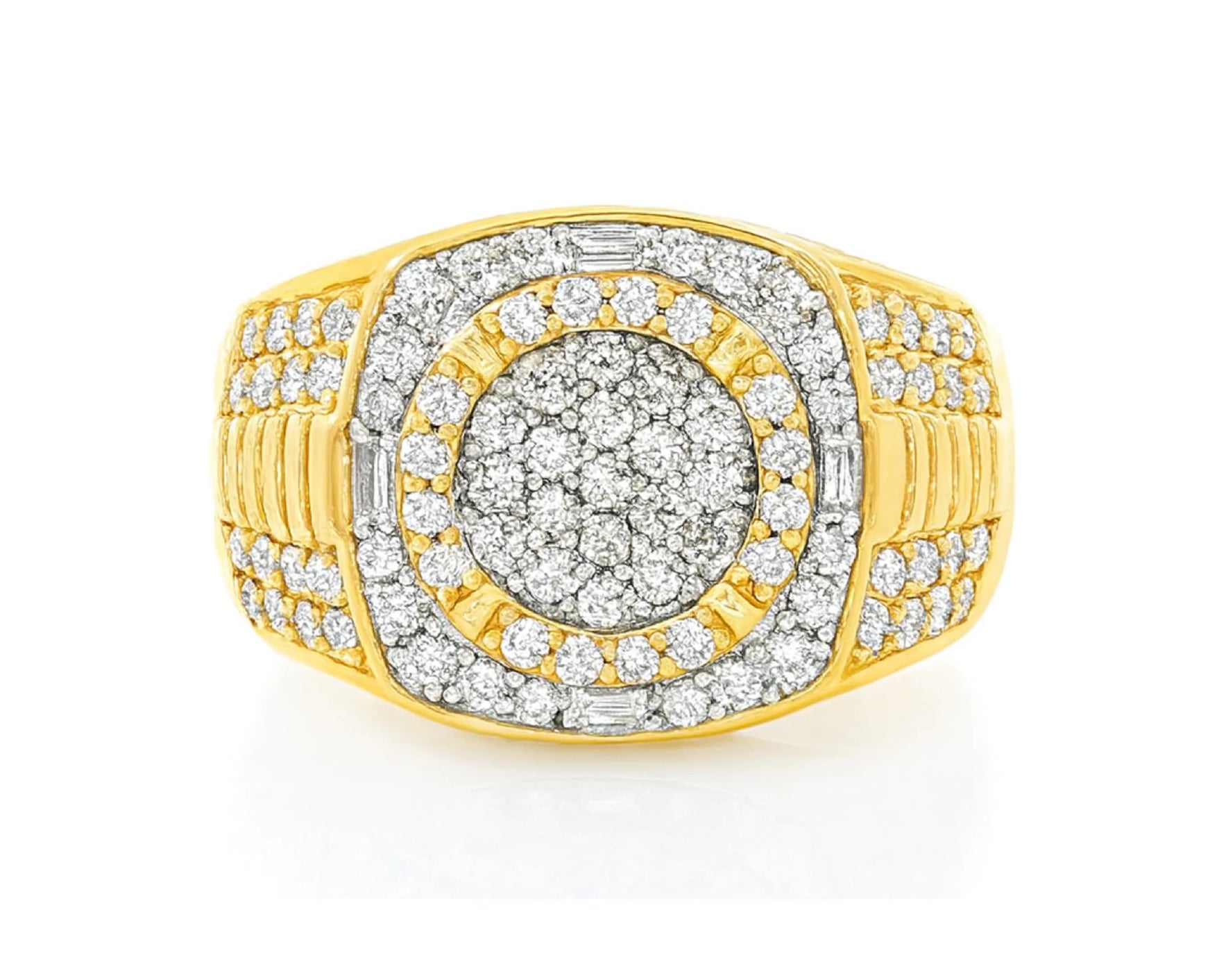 10k Gold Square Cushion Cluster Diamond Ring 1.20 ct – lifestyle 1140
