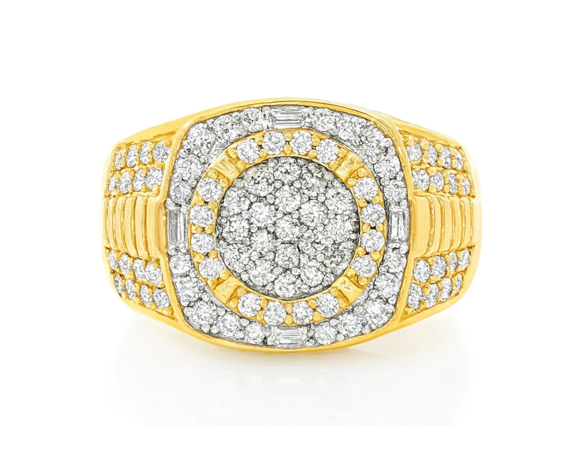 10k Gold Square Cushion Cluster Diamond Ring 1.20 ct – lifestyle 1140