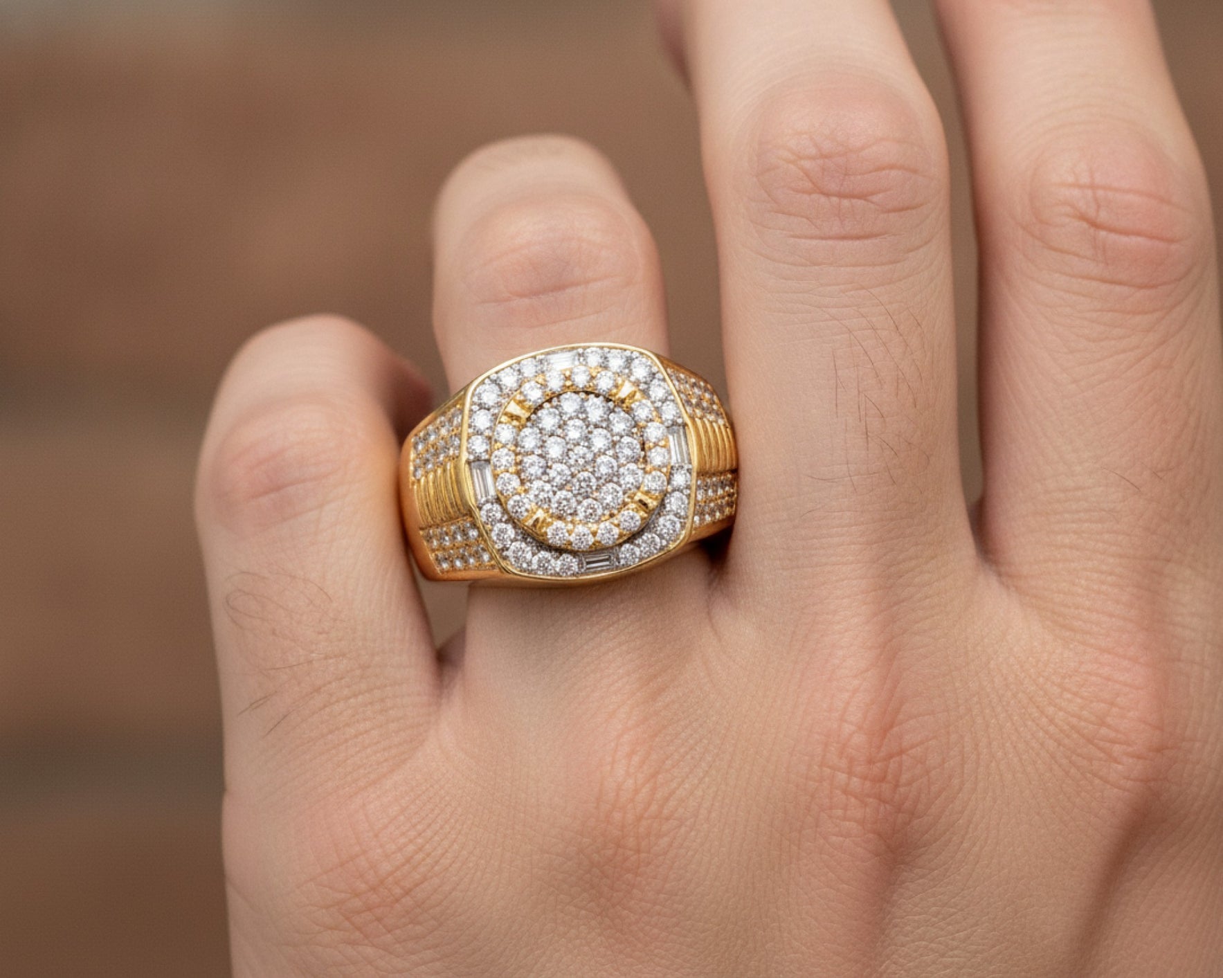 10k Gold Square Cushion Cluster Diamond Ring 1.20 ct – lifestyle 1266