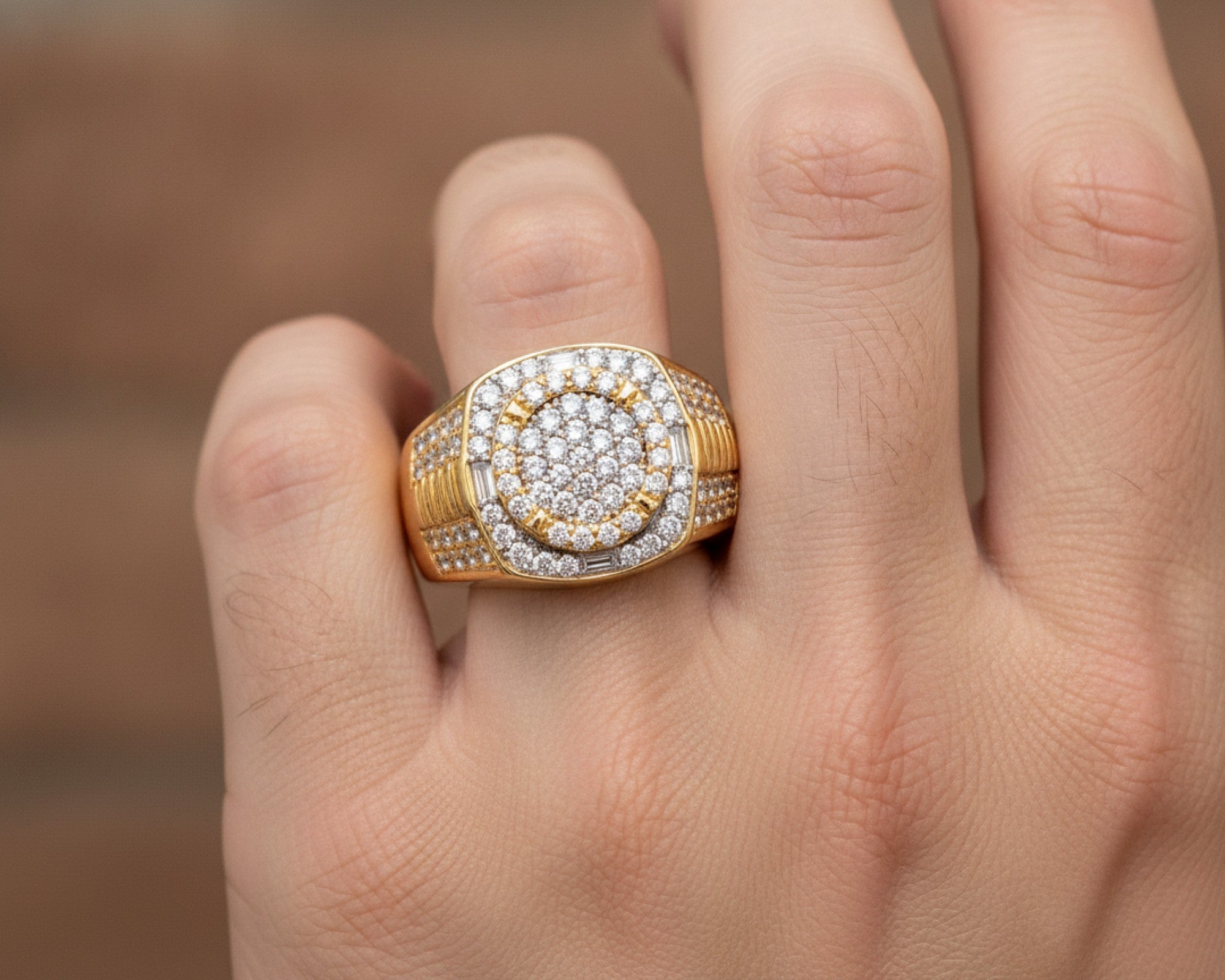 10k Gold Square Cushion Cluster Diamond Ring 1.20 ct – lifestyle 1266