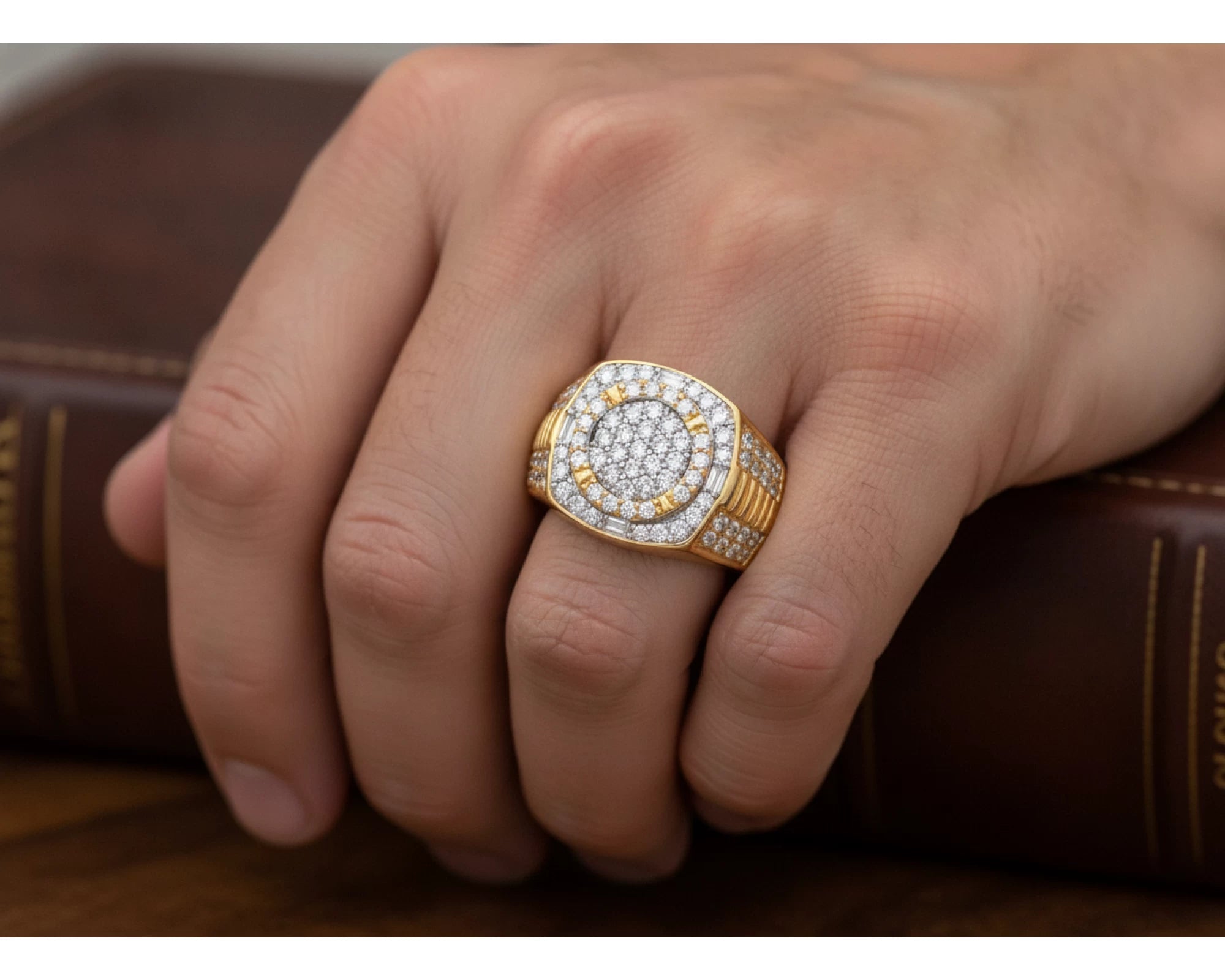 10k Gold Square Cushion Cluster Diamond Ring 1.20 ct – lifestyle 1267