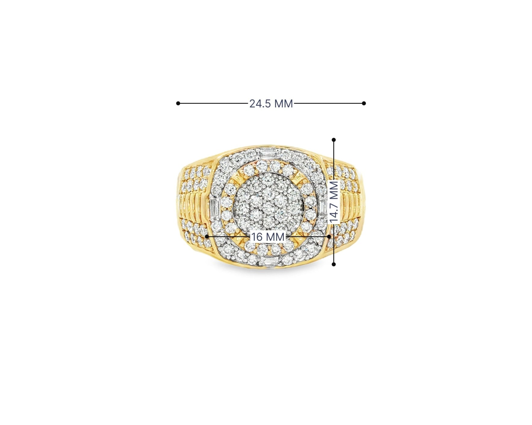 10k Gold Square Cushion Cluster Diamond Ring 1.20 ct – view 8