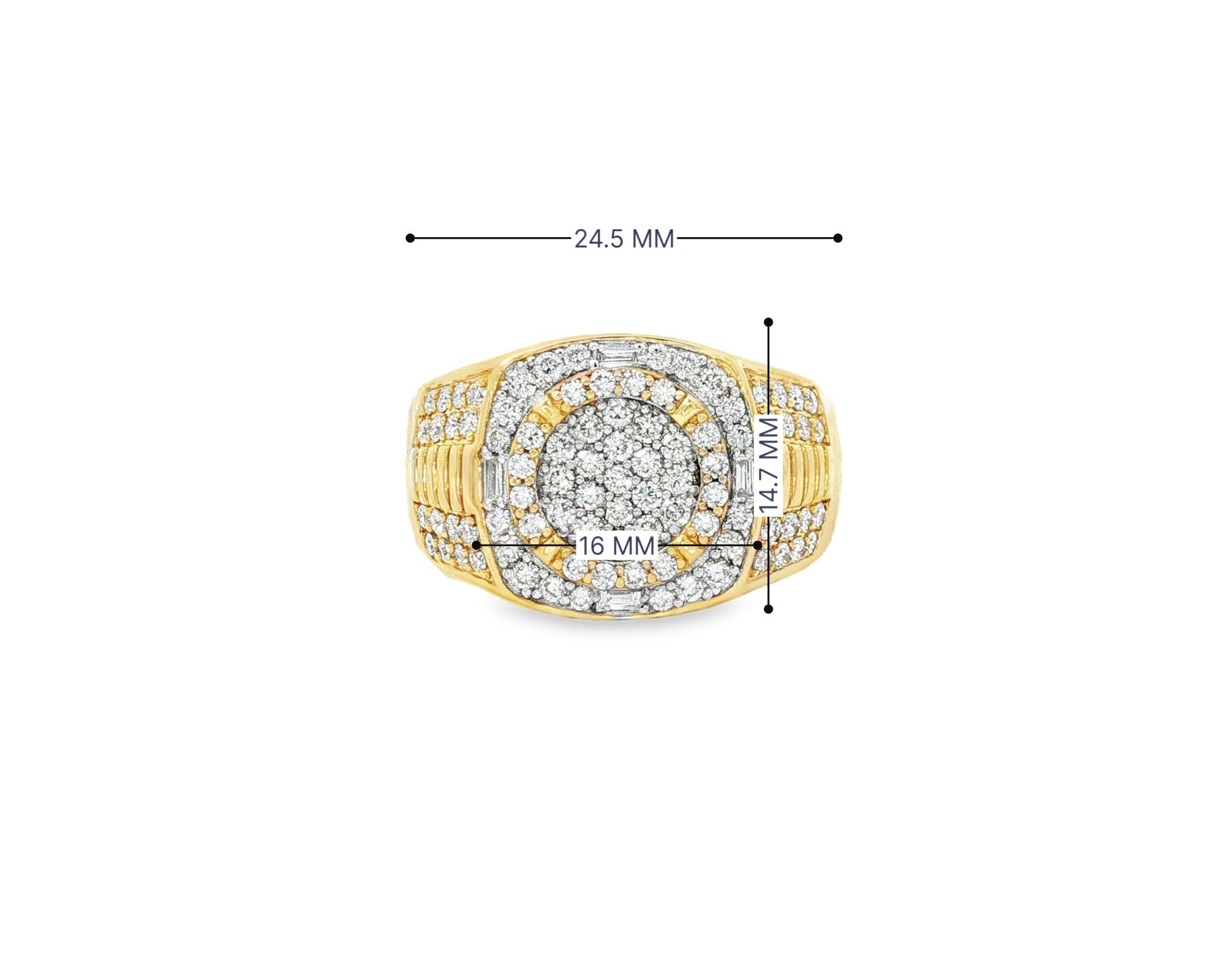 10k Gold Square Cushion Cluster Diamond Ring 1.20 ct – view 8