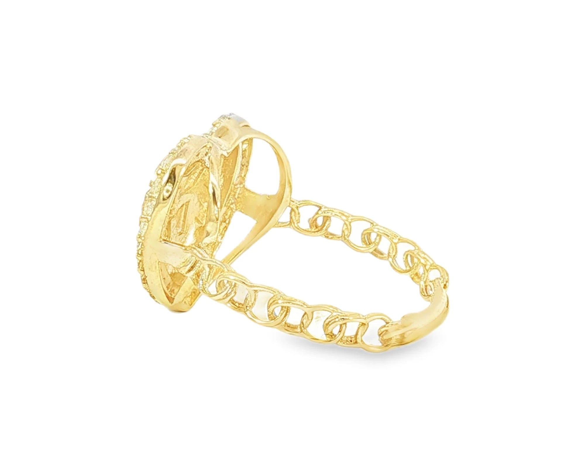 10K Gold Textured Open Heart Cubic Zirconia Ring – lifestyle 2895