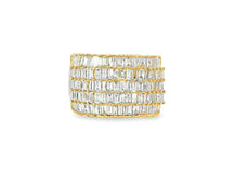 10K Gold Wide Baguette Diamond Ring with Clean Row Setting 3.00ct