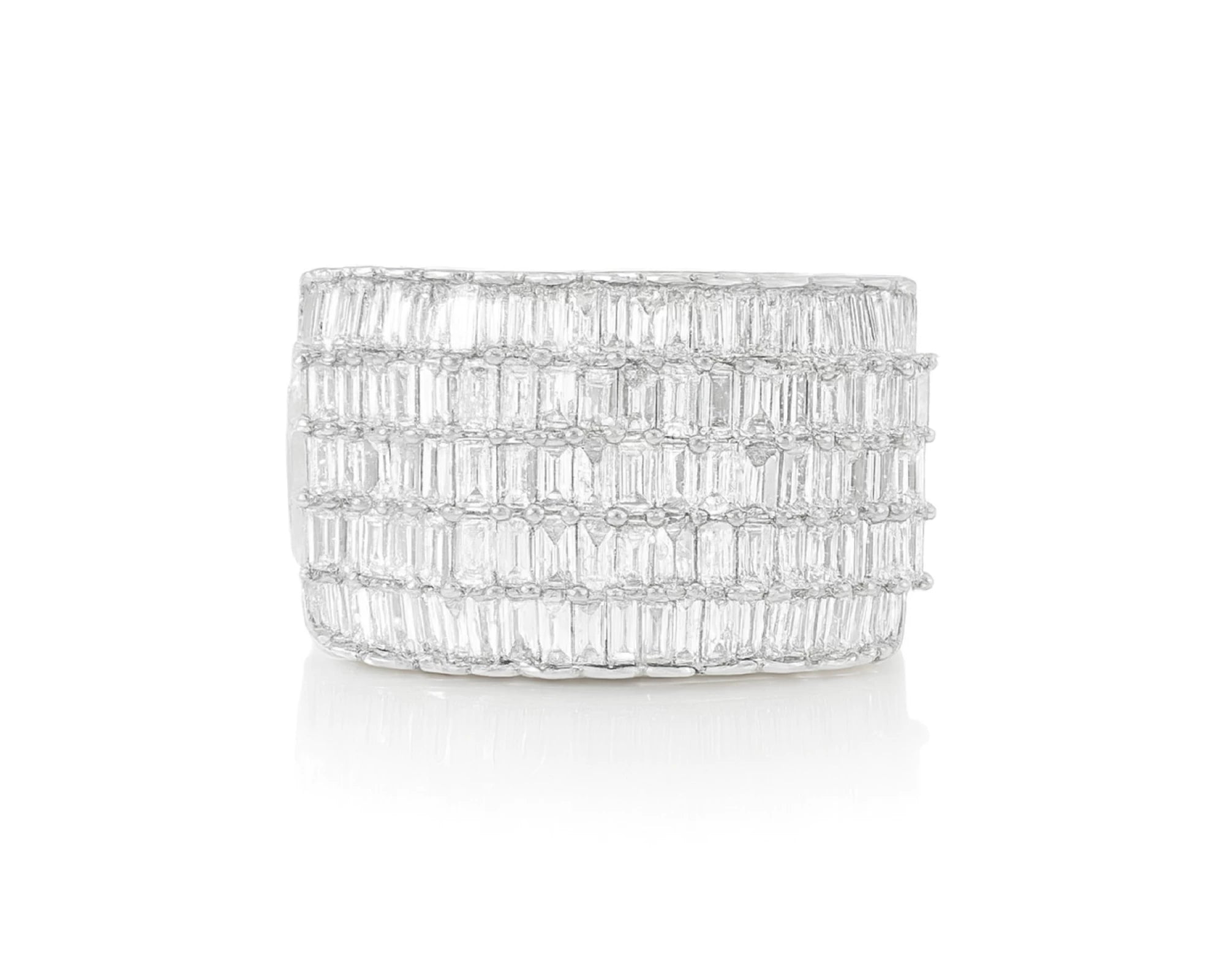 10K Gold Wide Baguette Diamond Ring with Clean Row Setting 3.00ct – lifestyle 1637