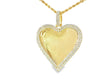 10k Heart Memory Charm Pendant with Double Halo Round-Cut 2.04ct