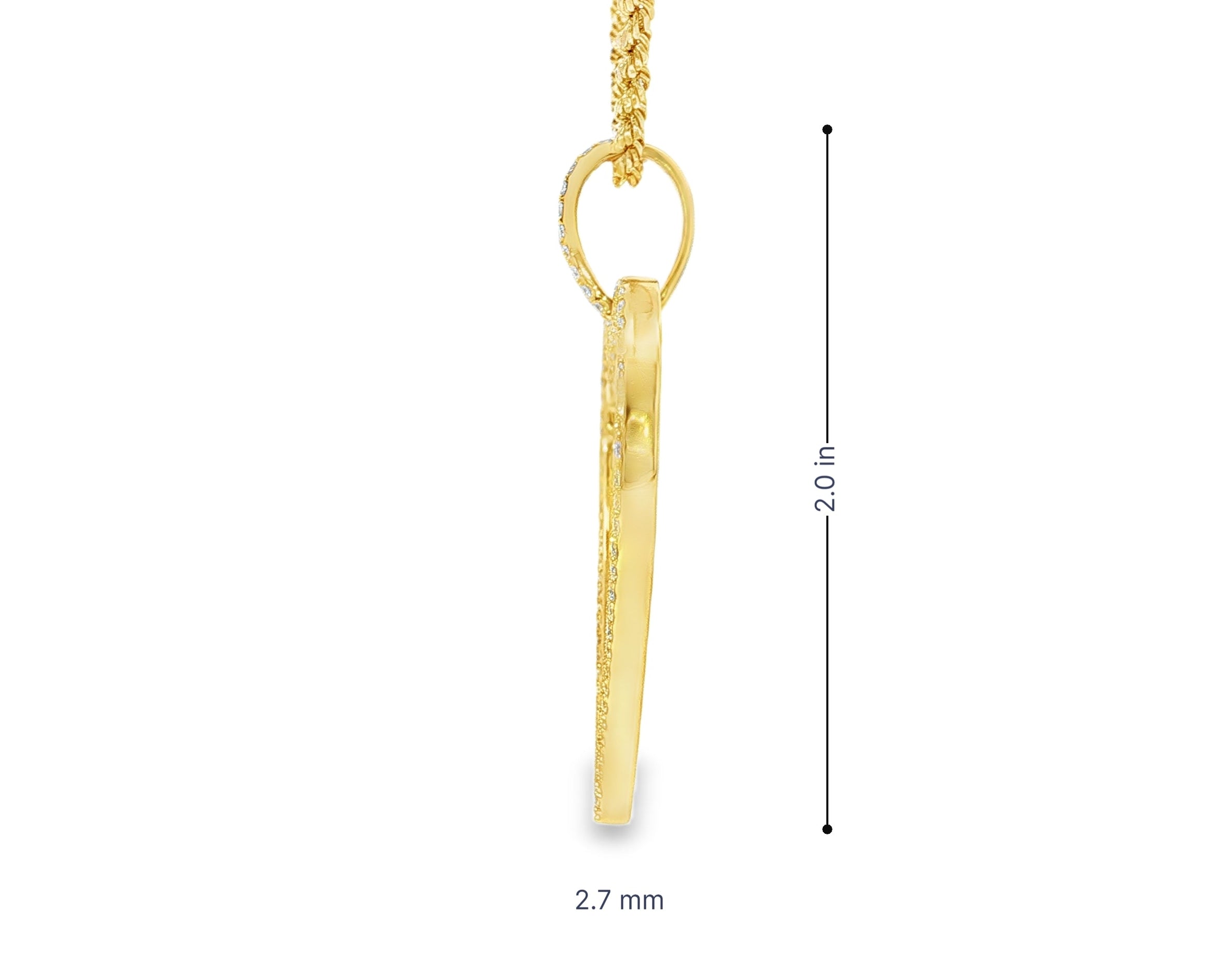 10k Heart Memory Charm Pendant with Double Halo Round - Cut 2.04ct - AVI THE JEWELER