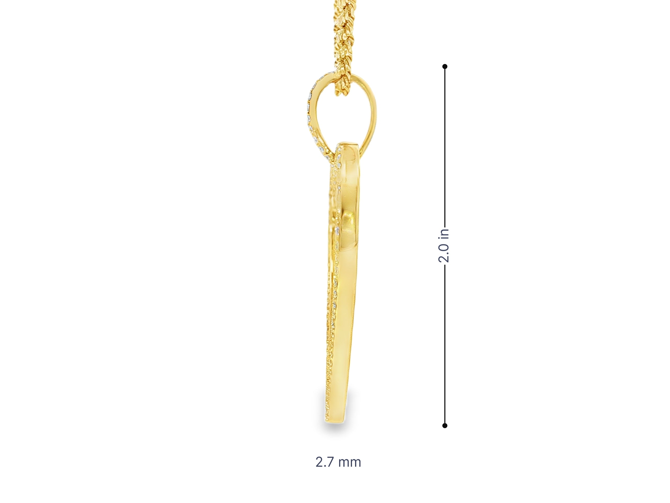 10k Heart Memory Charm Pendant with Double Halo Round - Cut 2.04ct - AVI THE JEWELER