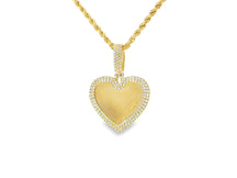 10k Heart Memory Charm Pendant with Round-Cut Halo Design 0.77ct