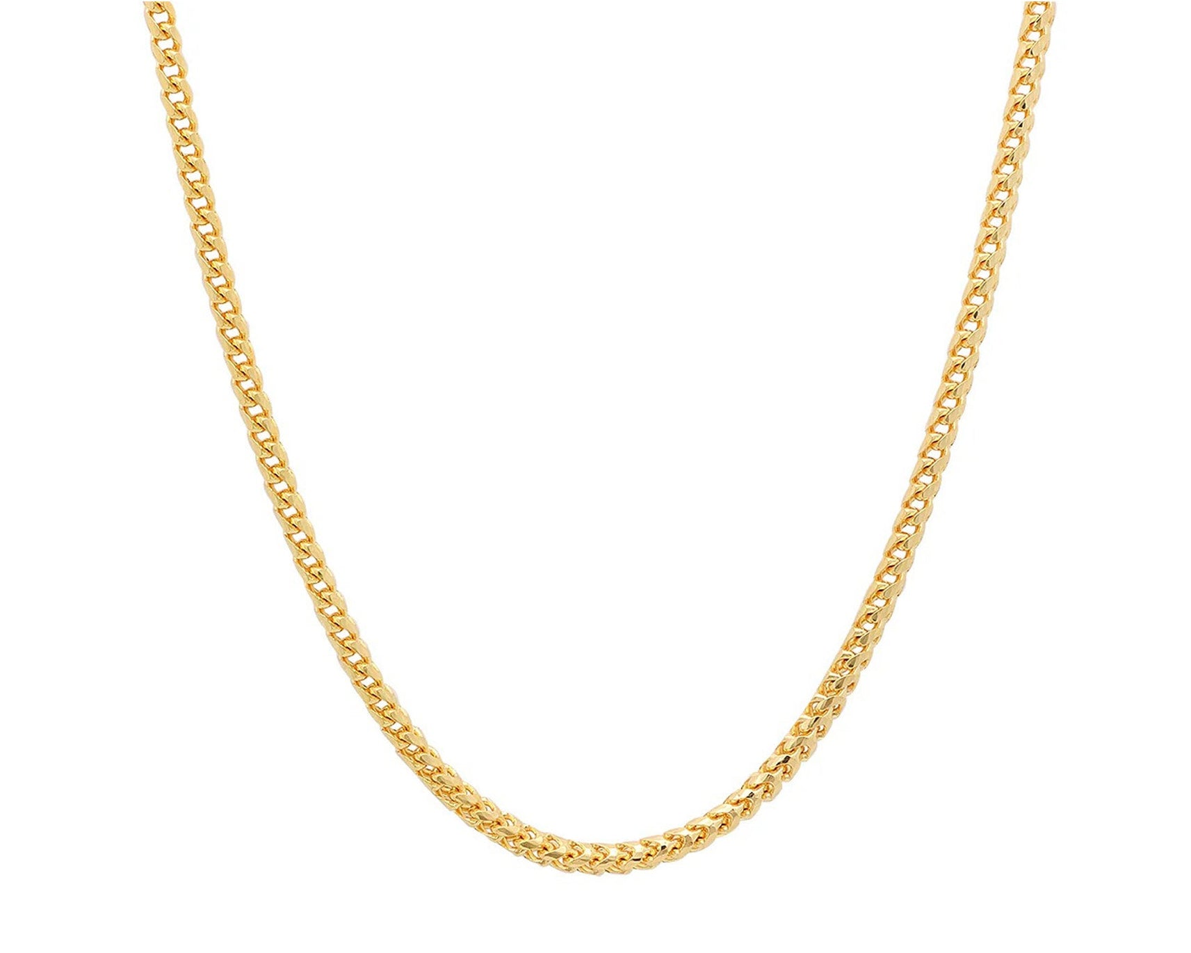 10k Hollow Gold Diamond - Cut Franco Chain Necklace 3.0mm - AVI THE JEWELER