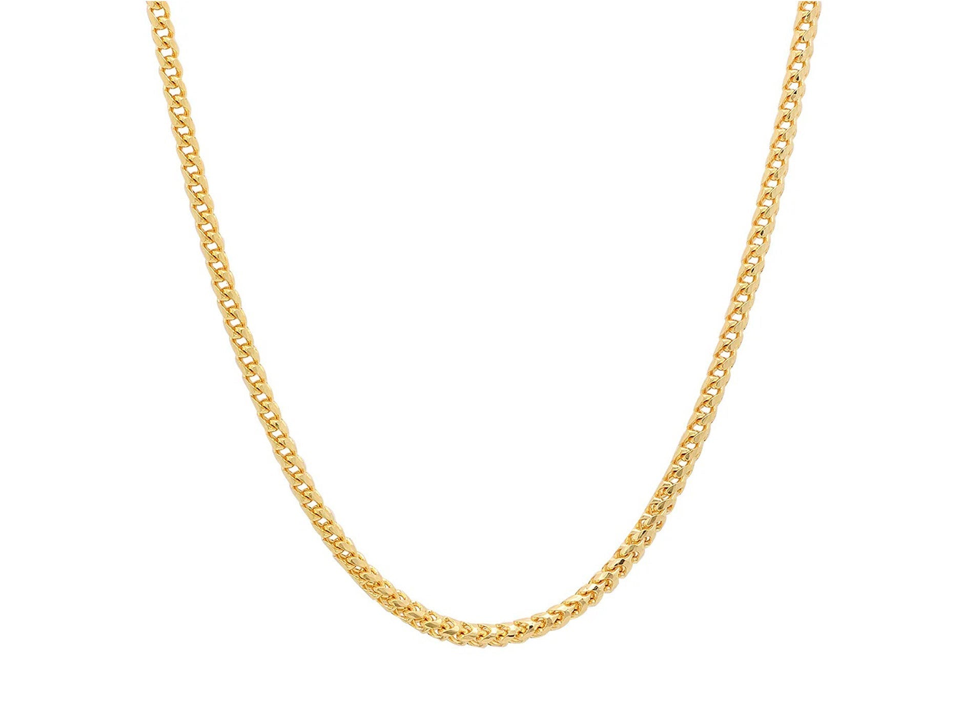 10k Hollow Gold Diamond - Cut Franco Chain Necklace 3.0mm - AVI THE JEWELER