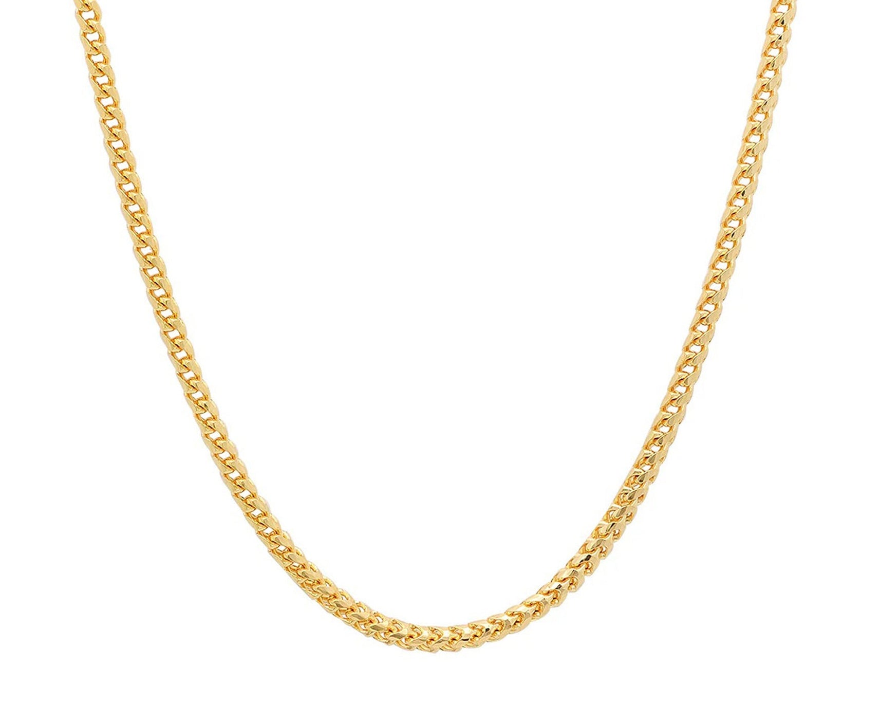 10k Hollow Gold Diamond - Cut Franco Chain Necklace 4.0mm - AVI THE JEWELER