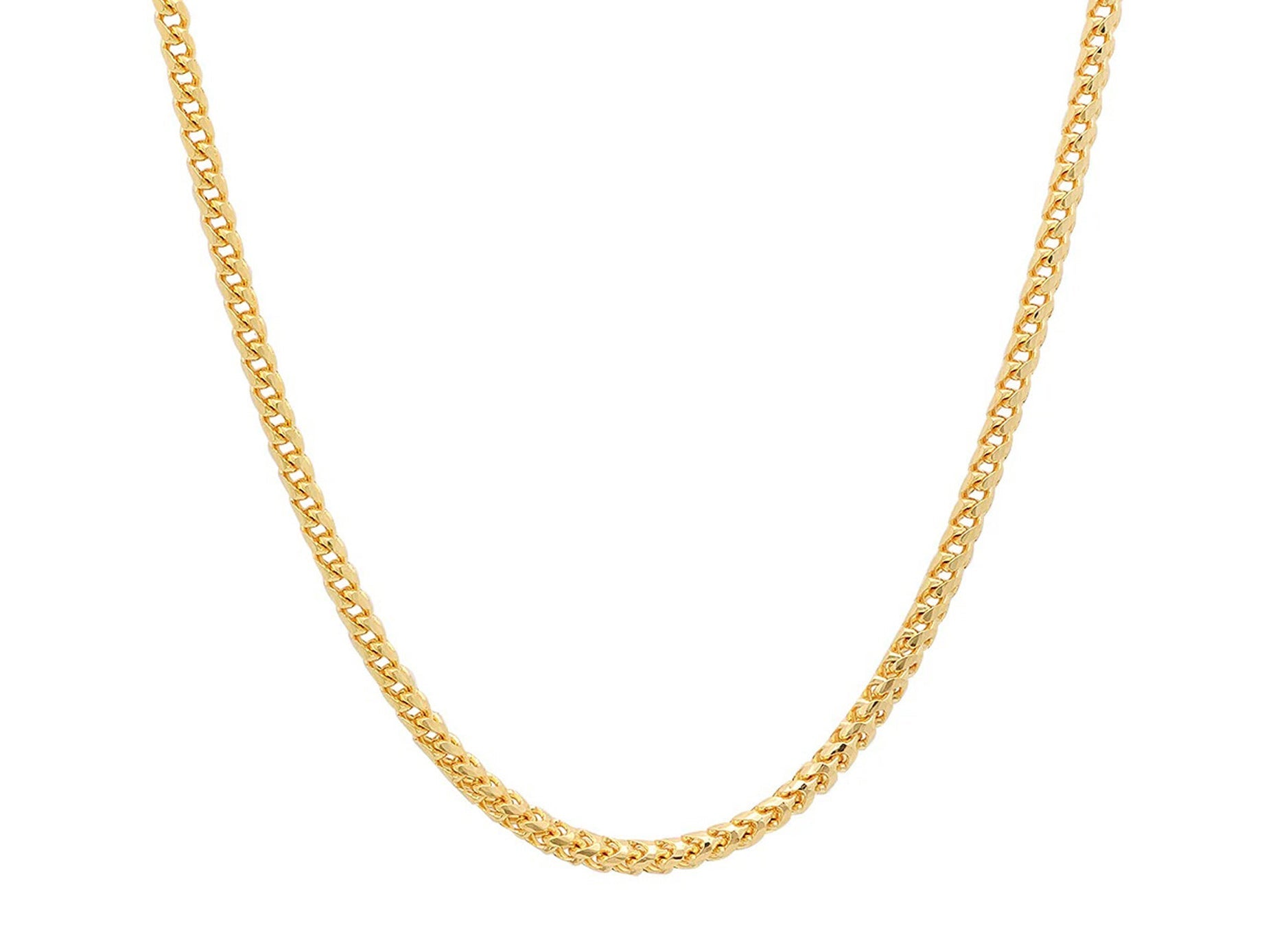 10k Hollow Gold Diamond - Cut Franco Chain Necklace 4.0mm - AVI THE JEWELER