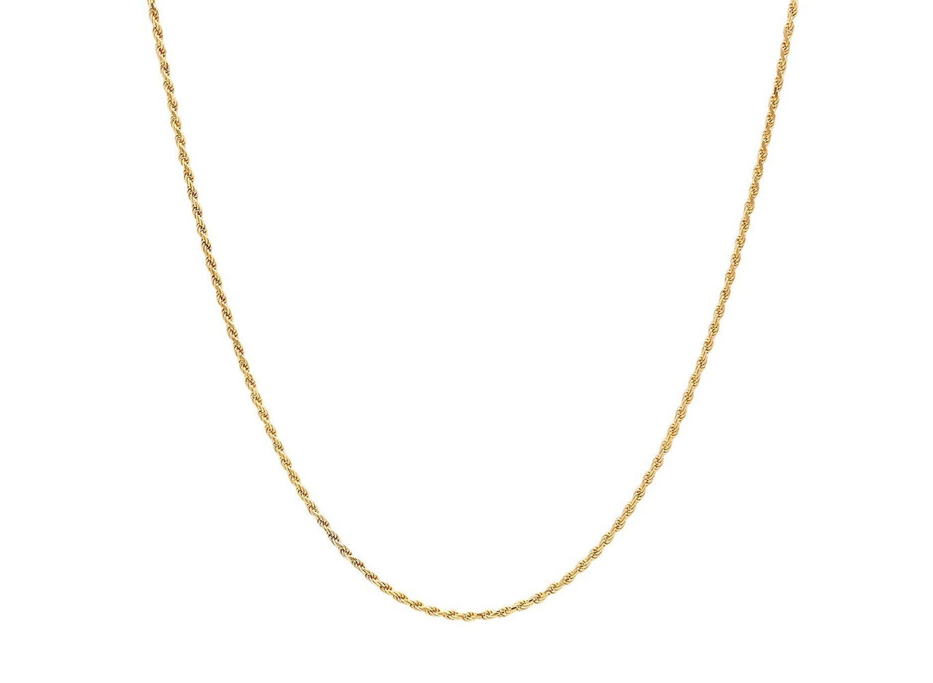 10k Hollow Gold Diamond - Cut Rope Chain Necklace 2.5mm - AVI THE JEWELER