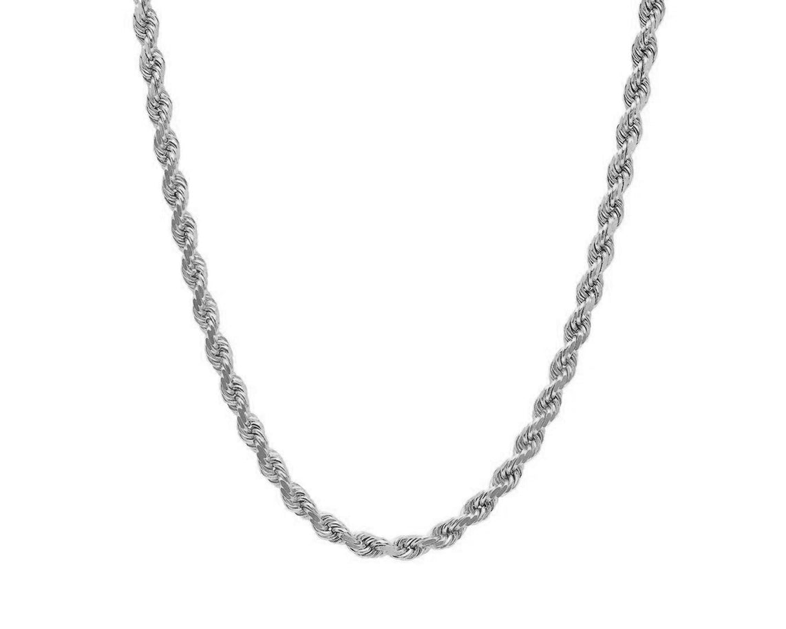 10k Hollow Gold Diamond - Cut Rope Chain Necklace 3.0mm - AVI THE JEWELER