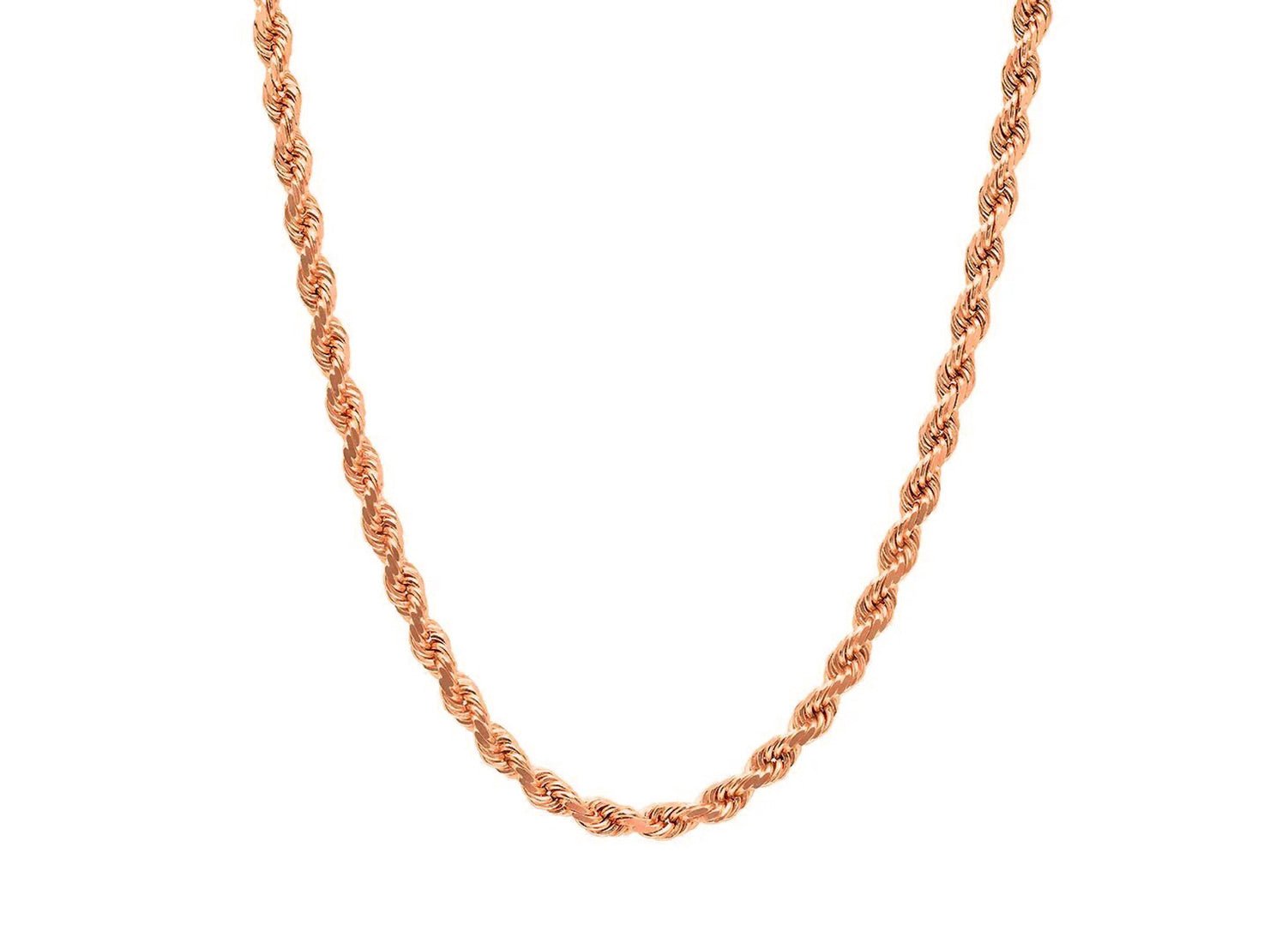 10k Hollow Gold Diamond - Cut Rope Chain Necklace 3.0mm - AVI THE JEWELER