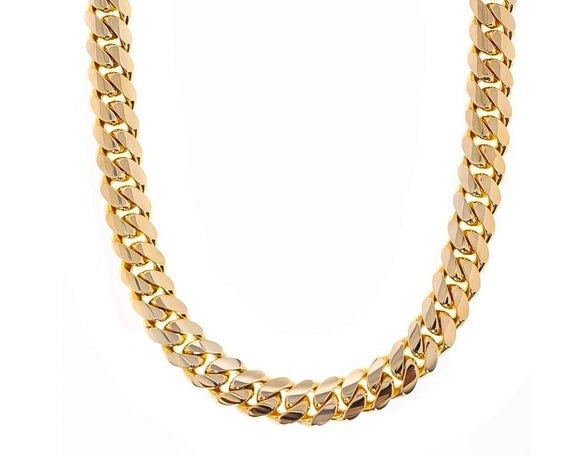 10k Miami Cuban Link Solid Gold Chain - AVI THE JEWELER