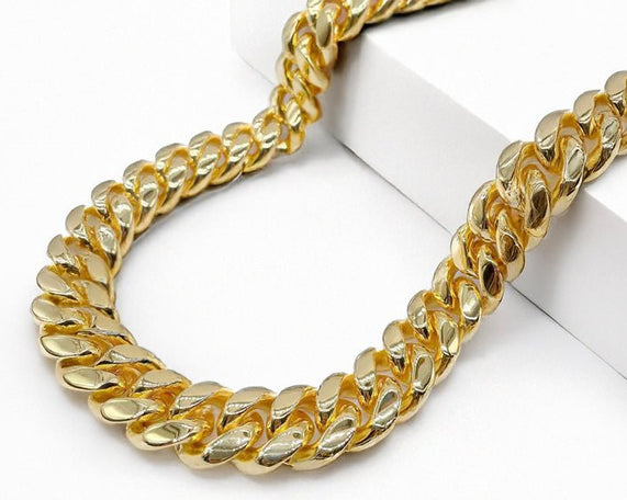 10k Miami Cuban Link Solid Gold Chain - AVI THE JEWELER