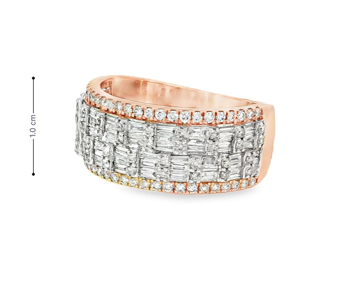10K Two - Tone Gold Baguette & Round Diamond Ring for Men 1.40ct - AVI THE JEWELER