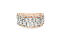 10K Two-Tone Gold Baguette & Round Diamond Ring for Men 1.40ct