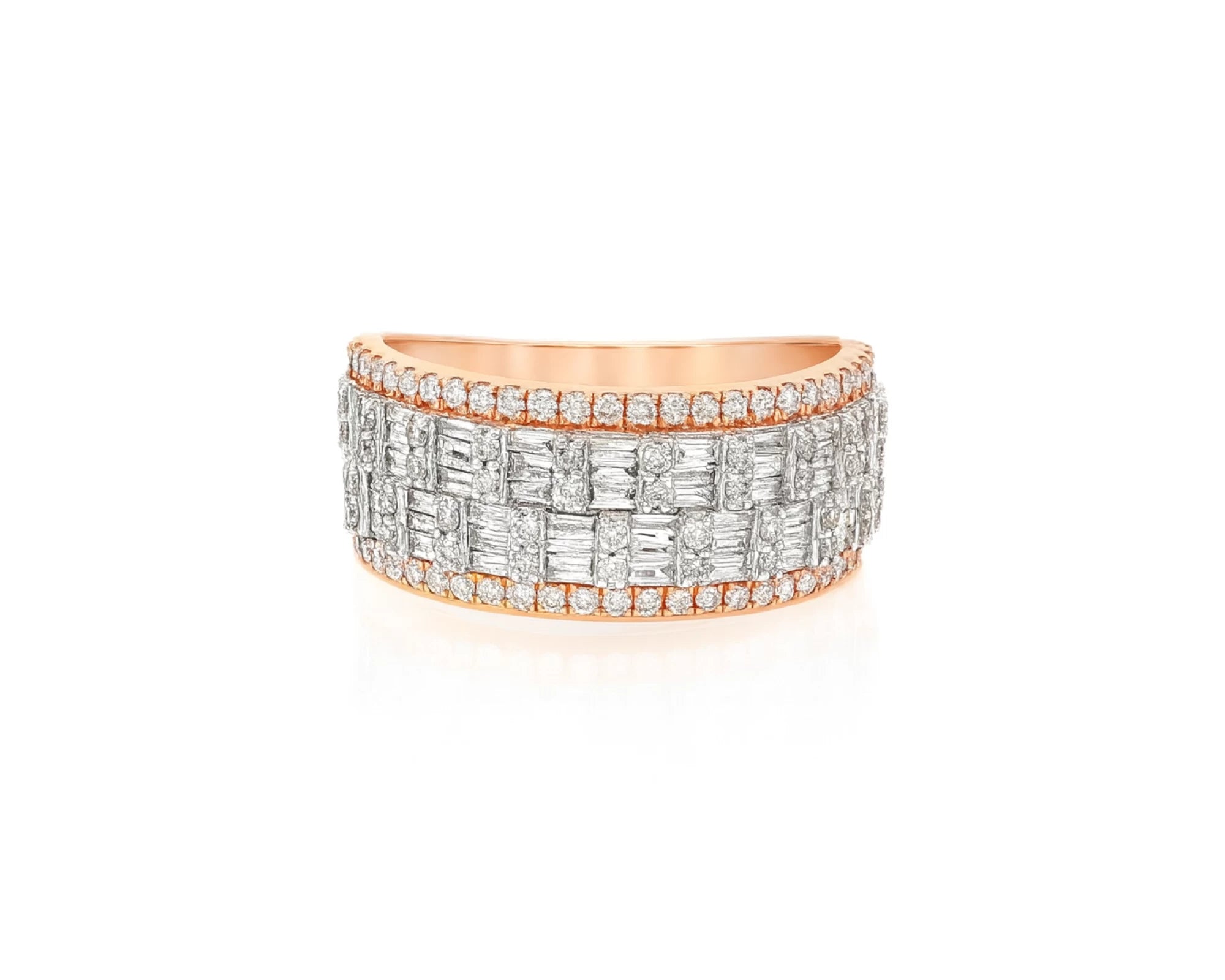 10K Two-Tone Gold Baguette & Round Diamond Ring for Men 1.40ct – lifestyle 1647