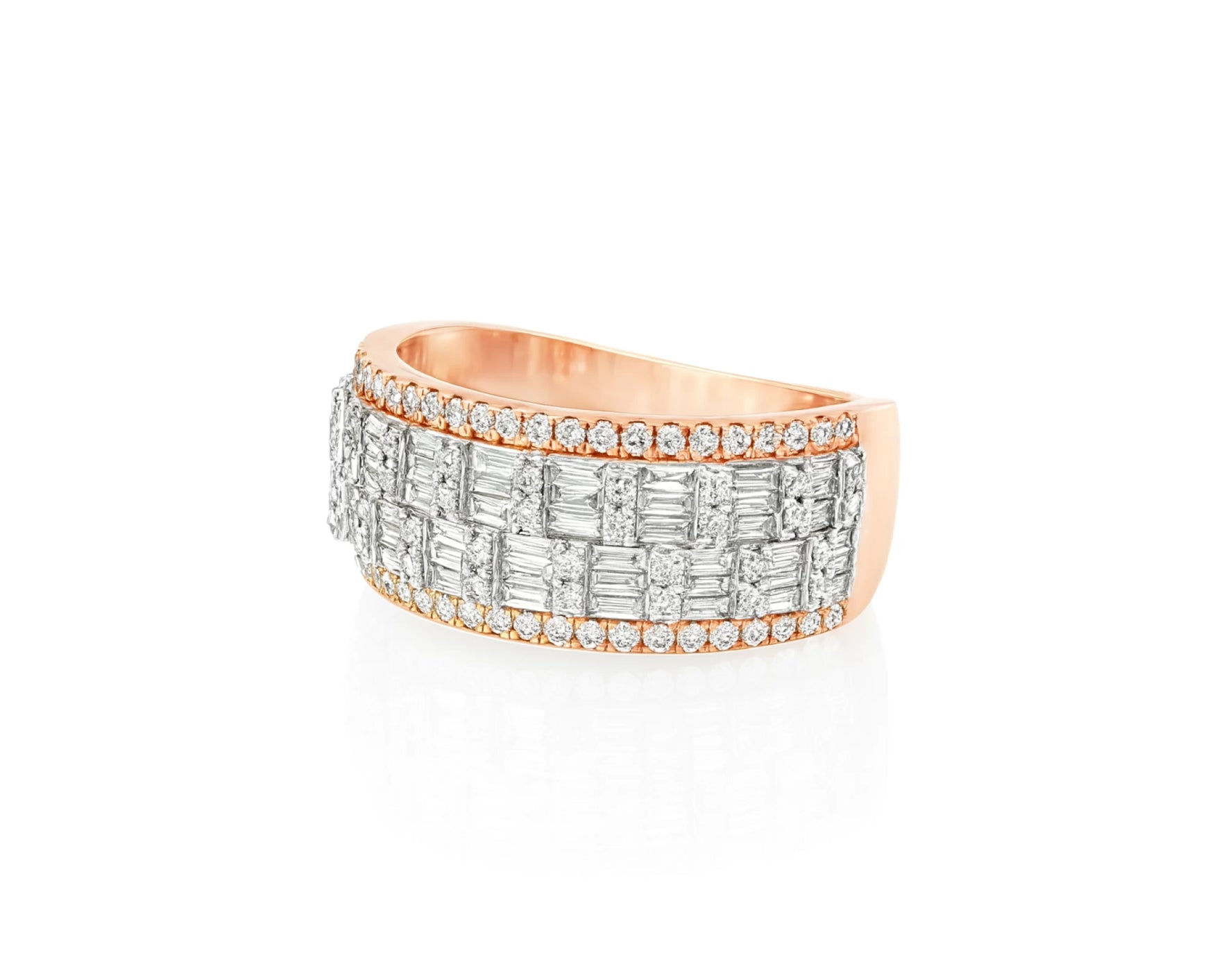 10K Two-Tone Gold Baguette & Round Diamond Ring for Men 1.40ct – lifestyle 1648