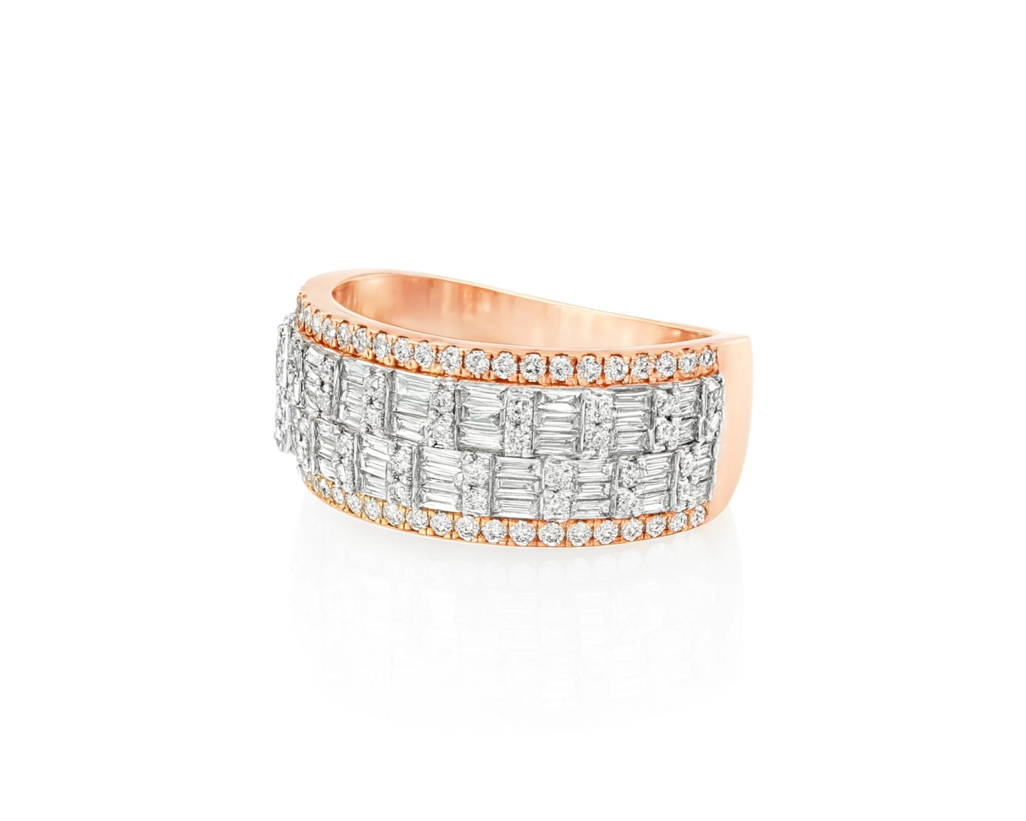 10K Two-Tone Gold Baguette & Round Diamond Ring for Men 1.40ct – lifestyle 1648