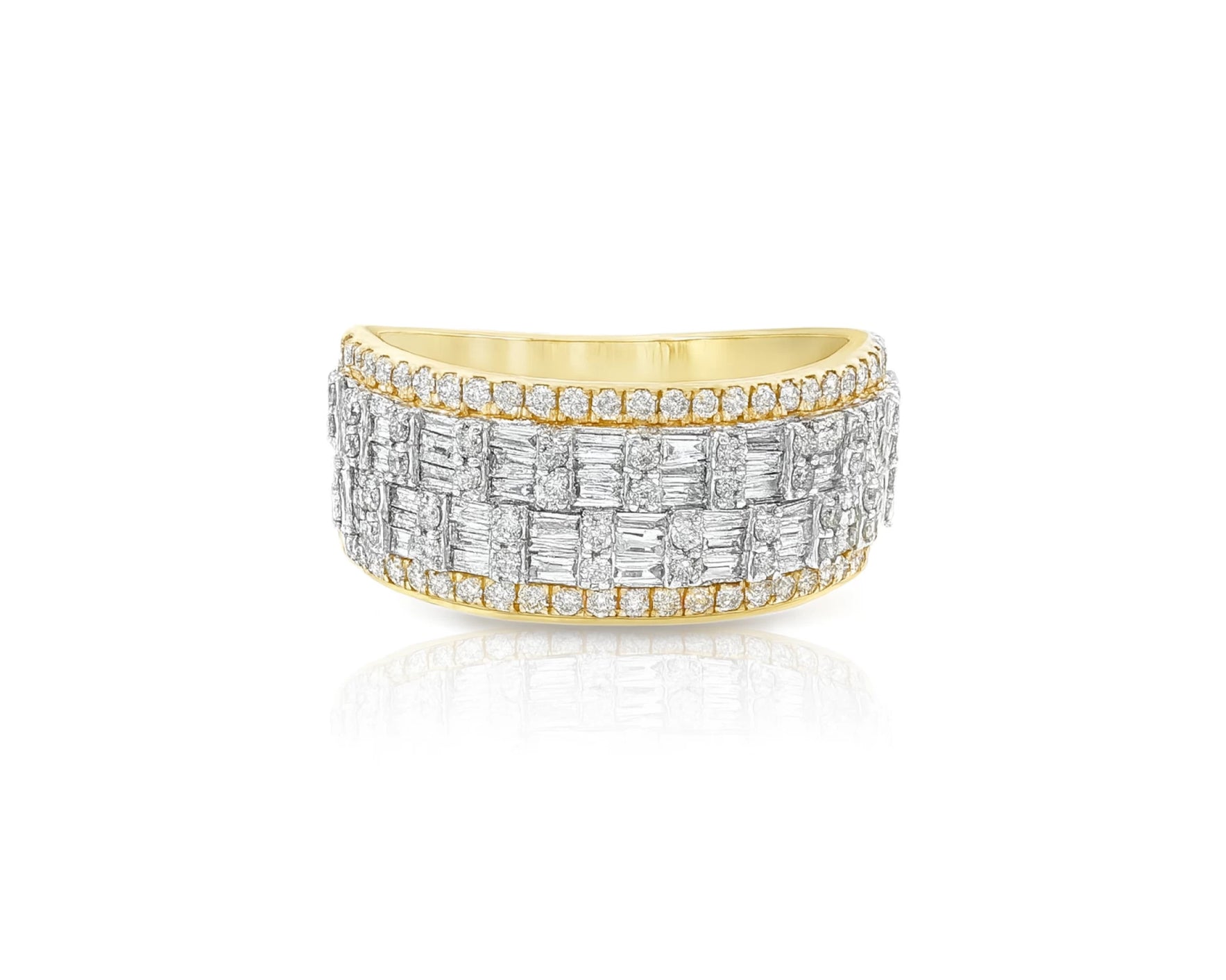 10K Two-Tone Gold Baguette & Round Diamond Ring for Men 1.40ct – lifestyle 1651