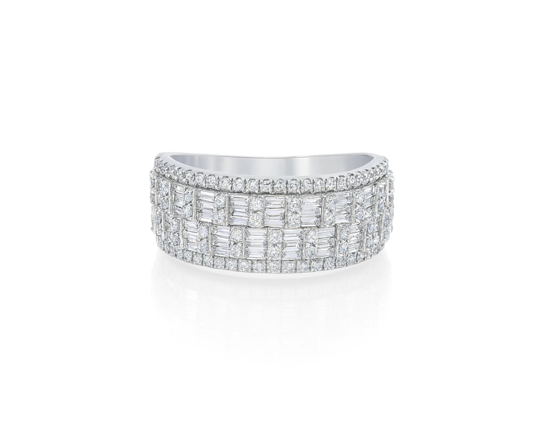 10K Two-Tone Gold Baguette & Round Diamond Ring for Men 1.40ct – lifestyle 1653