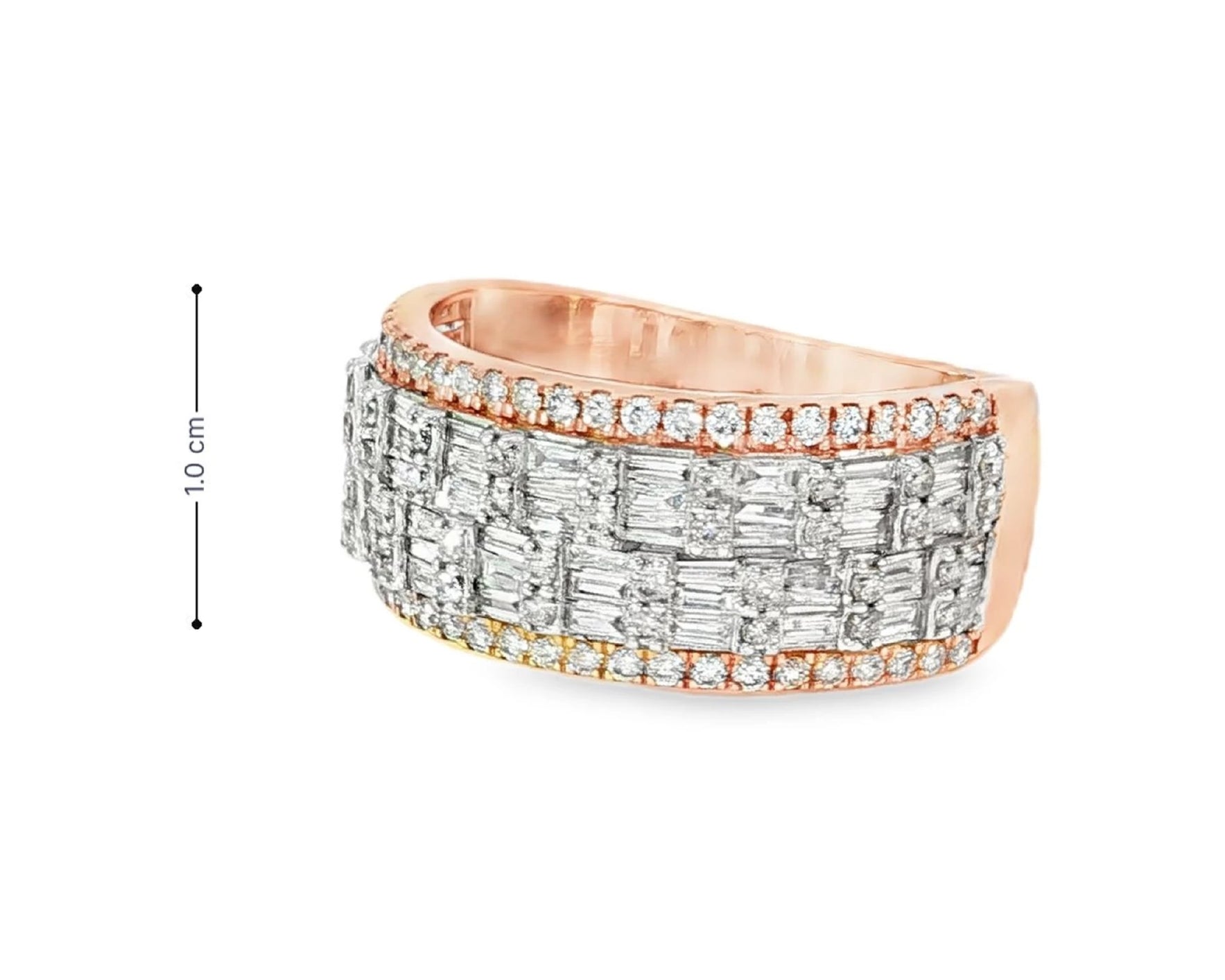 10K Two-Tone Gold Baguette & Round Diamond Ring for Men 1.40ct – lifestyle 3044