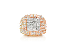 10k Two-Tone Gold Diamond Ring with Baguette & Round Cut 3.90ct