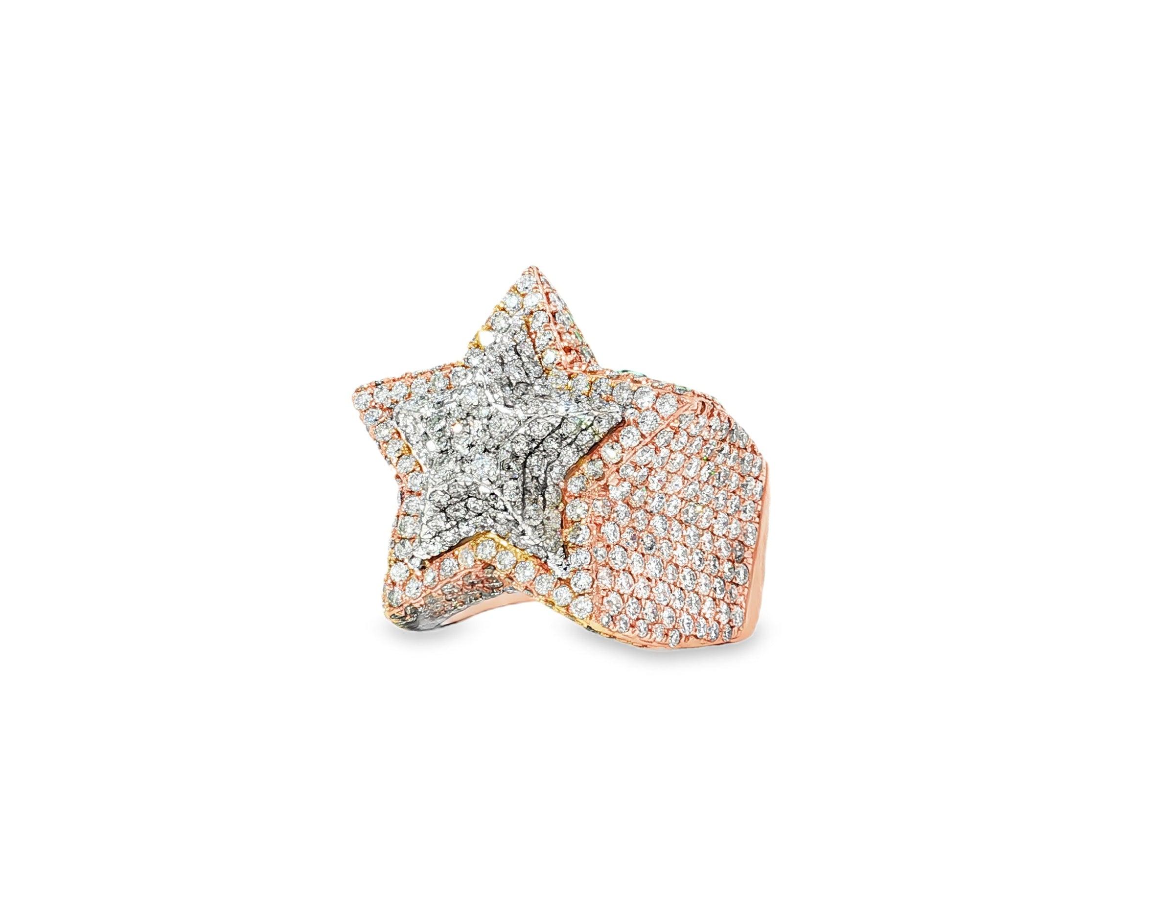 10k Two - Tone Gold Diamond Star Ring 3.15ct - AVI THE JEWELER
