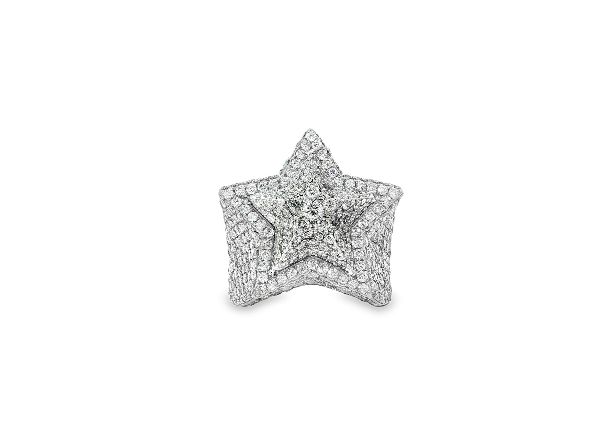 10k Two - Tone Gold Diamond Star Ring 3.15ct - AVI THE JEWELER