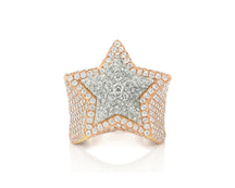 10k Two-Tone Gold Diamond Star Ring 3.15ct