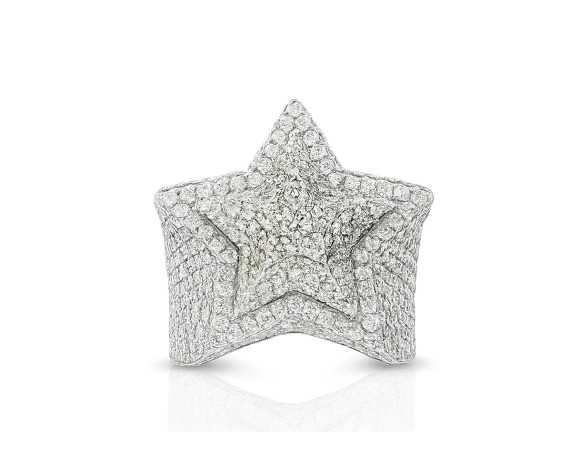 10k Two-Tone Gold Diamond Star Ring 3.15ct – lifestyle 1171