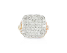 10k Two-Tone Gold Iced-Out Ring with Baguette and Round Diamonds 3.75ct