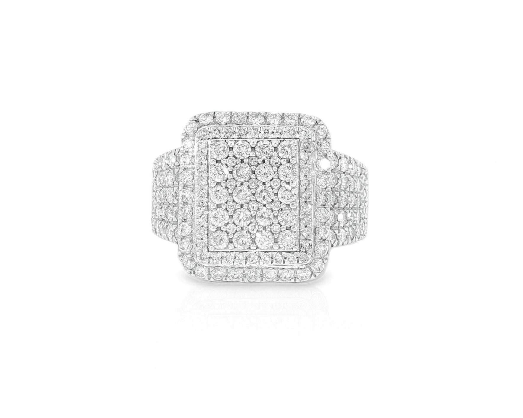 10K Two-Tone Gold Rectangle Diamond Ring for Men with Round Cut 2.95ct – lifestyle 1234