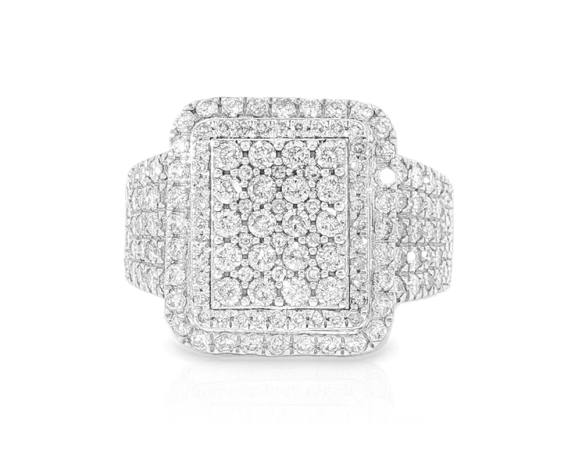 10K Two-Tone Gold Rectangle Diamond Ring for Men with Round Cut 2.95ct – lifestyle 1234